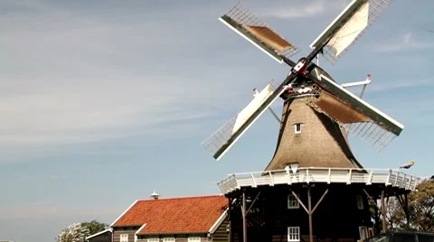Dutch Windmill Stock Footage