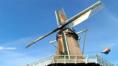 Dutch Windmill Stock Footage 8836676