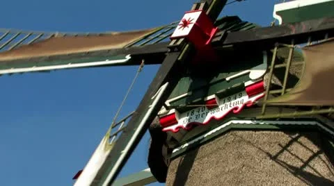Dutch Windmill Stock Footage