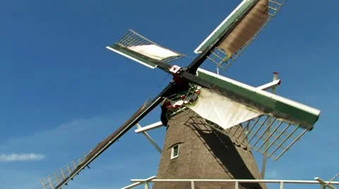 Dutch Windmill Stock Footage 8836694