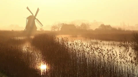 Dutch windmill Stock Footage 132427903