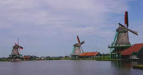 Dutch windmills Stock Footage 284566204
