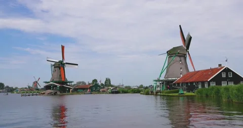 Dutch windmills Stock Footage 284566209