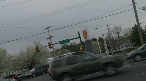 Dutched view busy intersection Stock Footage 8556083