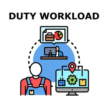 Duties and workload management concept illustration Stock Illustration