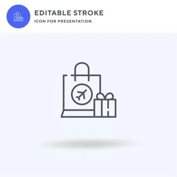 Duty Free icon vector, filled flat sign, solid pictogram isolated on white, logo Illustrazione stock