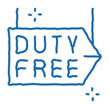Duty free pointer doodle icon hand drawn illustration Stock Illustration