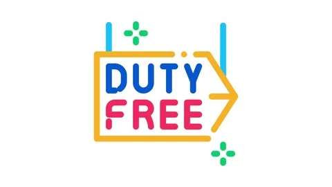 Duty free pointer Icon Animation Stock Footage 145284578