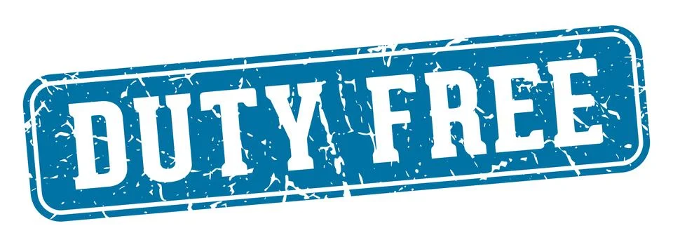 Duty free rectangular sign. duty free stamp Stockillustratie