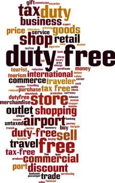 Duty free word cloud Stock Illustration