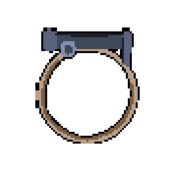 Duty pipe clamp pixel art vector illustration Stockillustratie