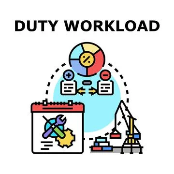 Duty workload planning management system schedule vector Stock Illustration