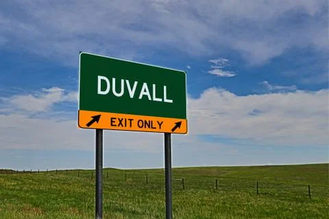 DUVALL US Highway Exit Only Sign Stock Photos