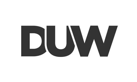 DUW logo design template with strong and modern bold text. Initial based ve.. Stock Illustration