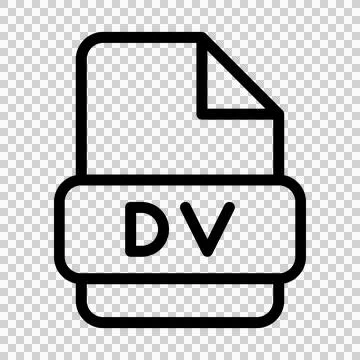 Dv File Icon. Type Files Sign outline symbol Design, Icons Format Type Data.  库存插图