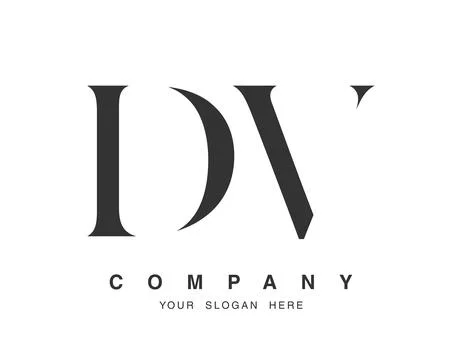 DV logo design. Initial letter d and v serif font style. Creative classic c.. Stock Illustration