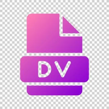 Dv video file format icon with smooth gradient color transition 스톡 일러스트