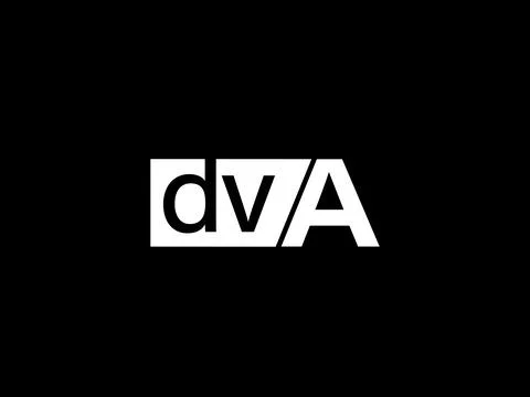 DVA Logo and Graphics design vector art, Icons isolated on black background Stock Illustration