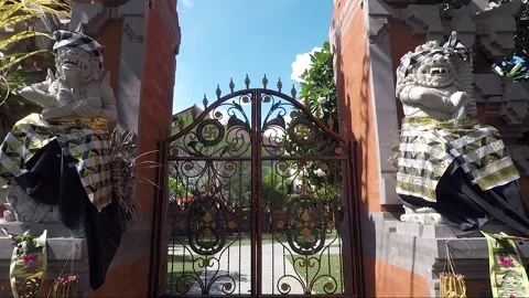 Dvarapala Statues at Temple Split Gate, Kuta, Bali, Indonesia Stock Footage 304755914