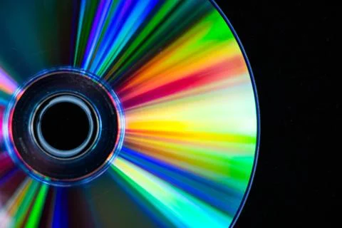 DVD on black background Stock-Fotos