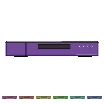 Dvd blu ray player cartoon vector graphic Stock Illustration