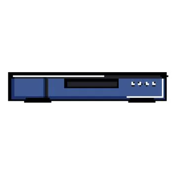 Dvd blu ray player pixel art vector illustration Stock Illustration