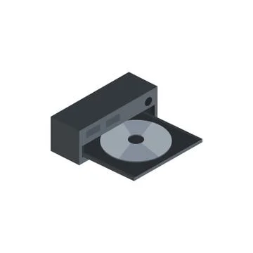 Dvd case technology hardware device computer isometric Stock Illustration