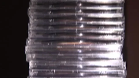 Dvd-cd box close tilt down Stock Footage 1105088