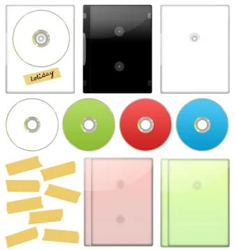 Dvd - cd case set Stock-Illustration