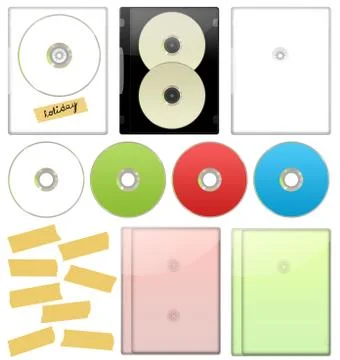 Dvd - cd case set Stock-Illustration