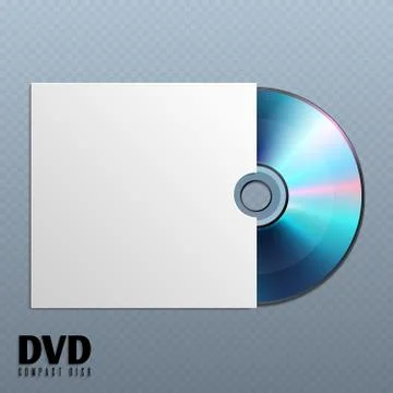 Dvd cd disk with white empty envelope cover vector illustration Stock Illustration