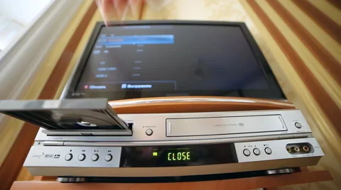 DVD, CD laser player and TV, sequence of clips 動画素材 49688016