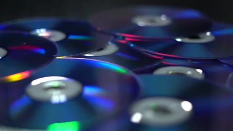 DVD-CDs. CDs of different colors Stock Footage 260647883