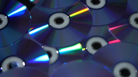 DVD-CDs. CDs of different colors Stock Footage 260647899