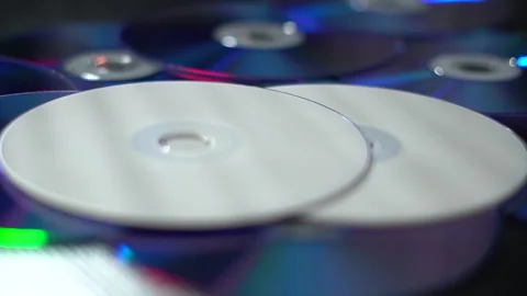 DVD-CDs. CDs of different colors Stock Footage 260648201