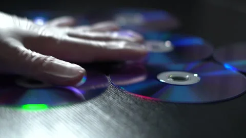 DVD-CDs. CDs of different colors Stock Footage 260648970