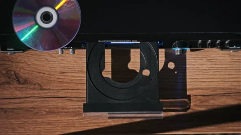 DVD Compact Disc is Ejected From the Player Video stock 260328657