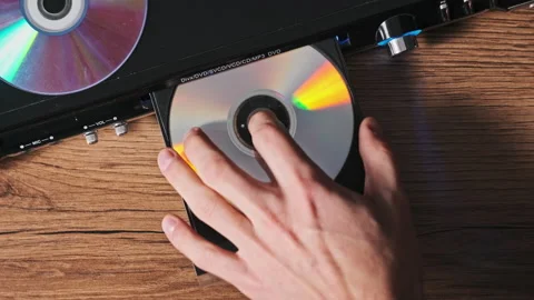 DVD Compact Disc is Ejected From the Player Stock Footage 263060067