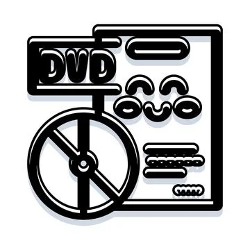 Dvd disc and case for entertainment media Stock Illustration