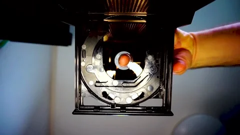 DVD Disc Removed From Drive, Camera Looking Up, Blue Lighting, HD Stock Footage 234478957