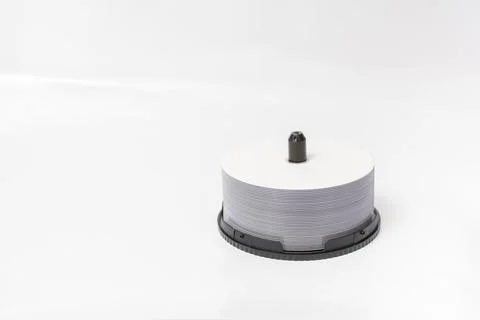 DVD disc stack isolated on white Stock Photos