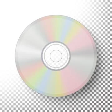 DVD Disc Vector. Realistic Compact CD Disc Mock Up Isolated On Transparent Stock Illustration