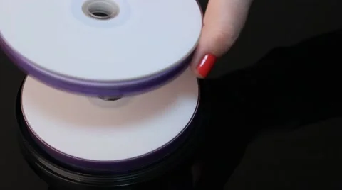 DVD discs on a black background Stock Footage 61453118