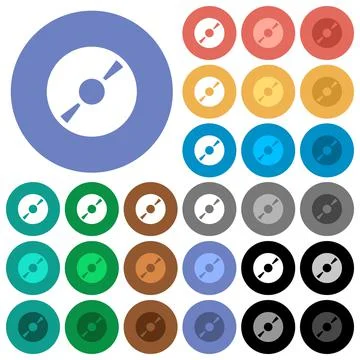 DVD disk round flat multi colored icons Stock Illustration