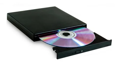 DVD drive with disc Stock Photos
