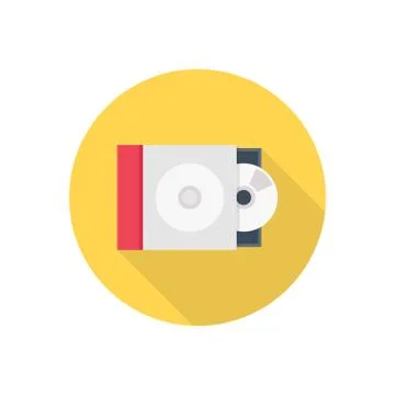 Dvd flat color icon Illustrazione stock