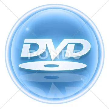 Dvd icon ice, isolated on white background. Stock Illustration