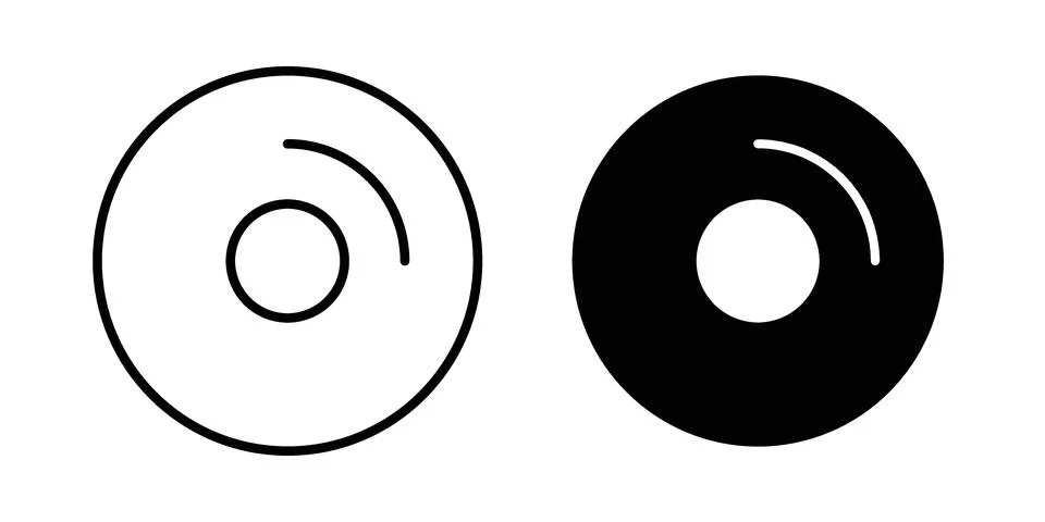 DVD icon linear versions pack on white background イラスト素材