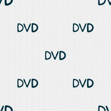 Dvd icon sign. Seamless pattern with geometric texture. Vector Stock-Illustration