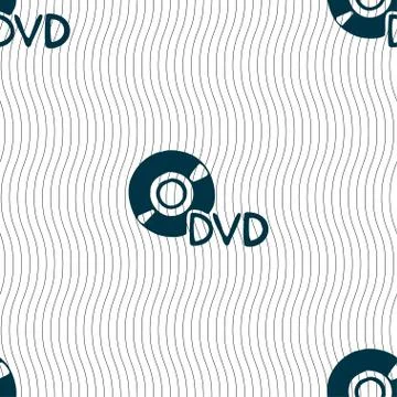 Dvd icon sign. Seamless pattern with geometric texture. Vector Stock-Illustration
